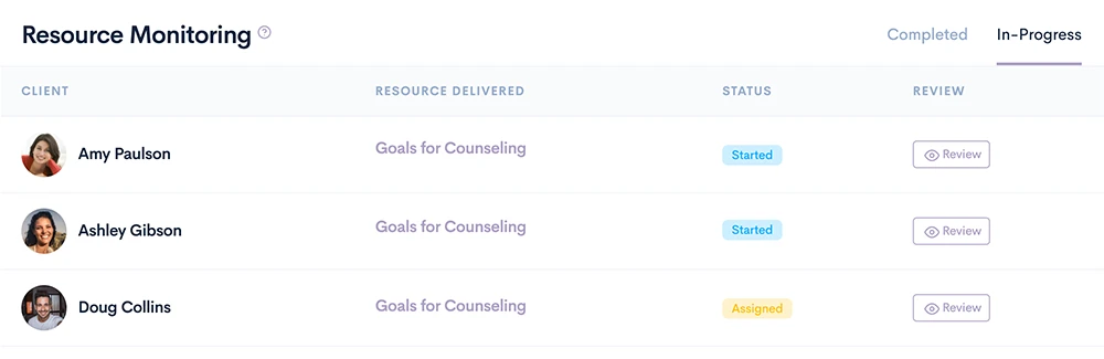 Client screening, onboarding and intake tools for counseling and therapy practices